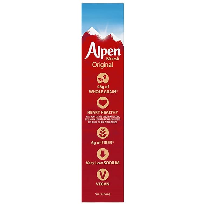 Alpen Original Muesli, Swiss Style Muesli Cereal, Whole Grain, Non-GMO Project Verified, Heart Healthy, Kosher, Vegan, 14 Oz Box (Pack of 6)