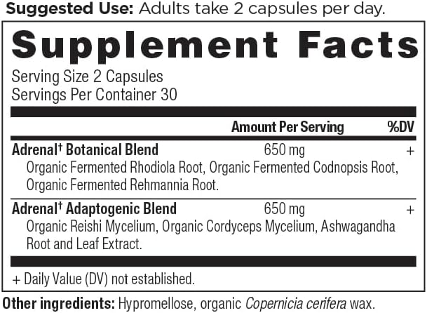 Adrenal Support with Ashwagandha Supplement by Ancient Nutrition, Helps Reduce Stress & Fatigue, Paleo and Keto Friendly, Gluten Free, 1300mg, 60 Capsules