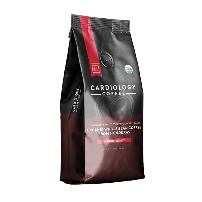 Heart Healthy Coffee - Organic Mold Free Coffee Whole Bean Medium Roast - USDA Certified Hand-Selected Honduras Cardio Coffee - Non-GMO Tested for Mycotoxins & Pesticides - 12oz