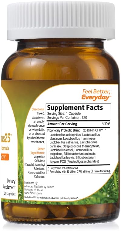 Zahler Advanced Nutrition Probiotic Nutritional Supplement 25 Billion 120 Capsules