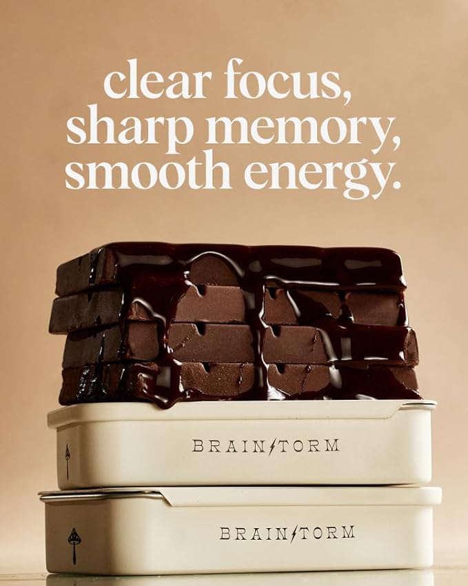 Alice Mushrooms Brainstorm | Mushroom Chocolates | Energy Bites for Focus, Clarity & Cognitive Function | Lions Mane, Cordyceps Mushrooms, Guarana & Phosphatidylserine, Natural Caffeine | Nootroopic