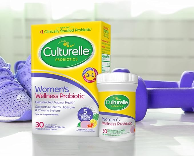 Culturelle Women’s Wellness, Daily Chewable Probiotics for Women - Supports Digestive, Vaginal and Immune Health, Occasional Diarrhea, Gas & Bloating - Non-GMO - 30 Count