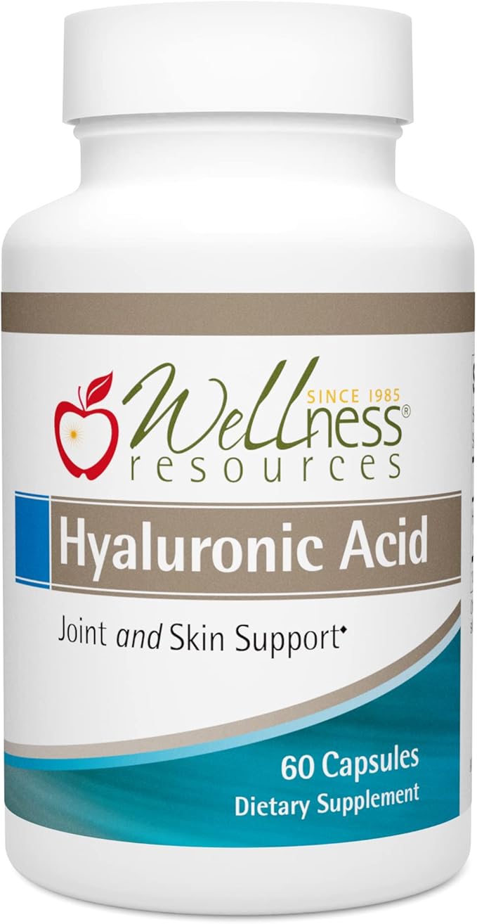 Wellness Resources Hyaluronic Acid from Rooster Comb, 100% Natural Low Molecular Weight (60 Capsules)