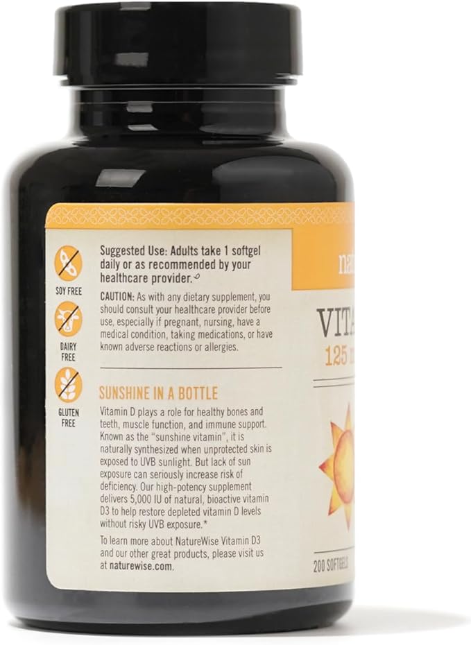 NatureWise Vitamin D3 5000iu (125 mcg) 200 Count