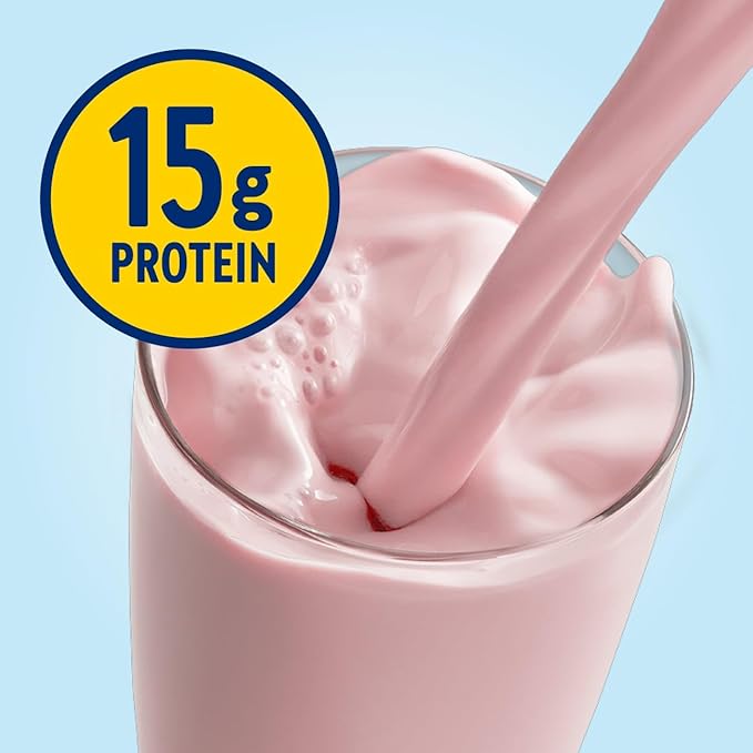 Glucerna Hunger Smart Shake, Diabetic Drink to Support Blood Sugar Management, 15g Protein, 180 Calories, Classic Strawberry, 10-fl-oz Bottle, 24 Count