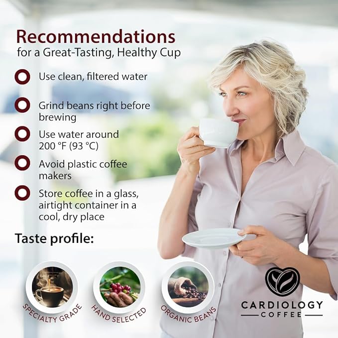 Heart Healthy Coffee - Organic Mold Free Coffee Whole Bean Medium Roast - USDA Certified Hand-Selected Honduras Cardio Coffee - Non-GMO Tested for Mycotoxins & Pesticides - 12oz