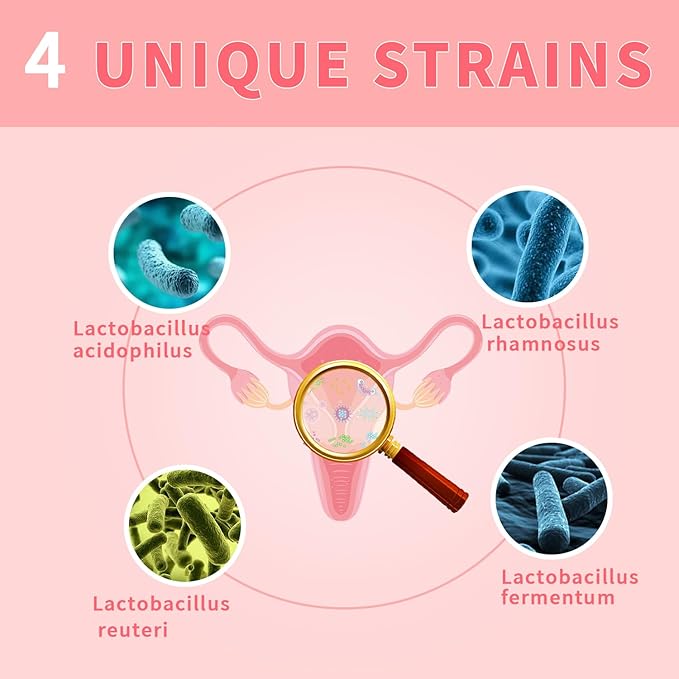 Probiotics for Women PH Balance Digestive Urinary and Immune Gut Health for Women 4 Unique Strains Supports Probiotics Healthy Vaginal Odor and Vaginal Flora 60 Ct