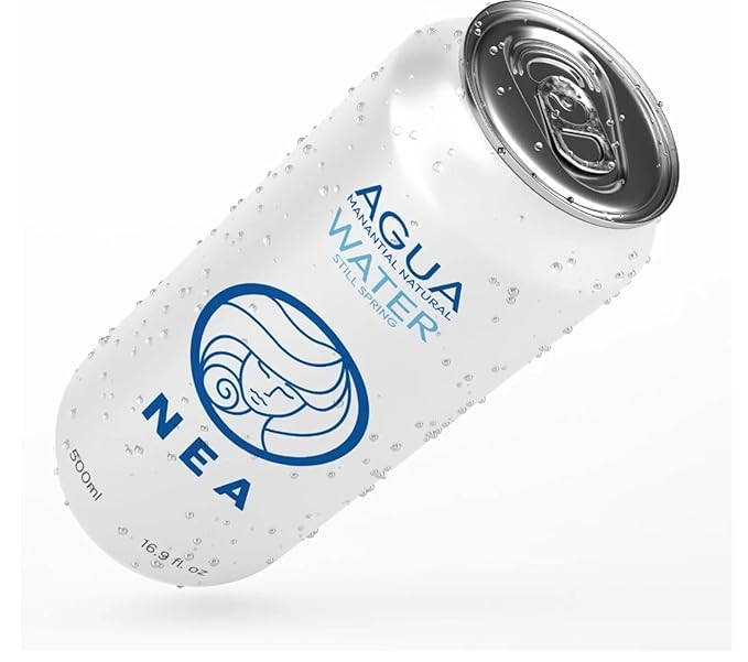 NEA Natural Spring Water - Pure Canned Water from the Austrian Alps - Refreshing Mineral Drinking Water - Naturally Filtered Mountain Spring Water in 16.9oz Can - Plastic-Free Boxed Water 12 Pack.