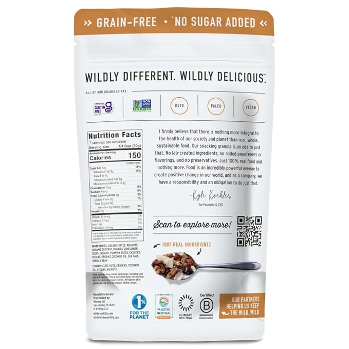Wildway Keto Granola 8 oz, 3 Pack