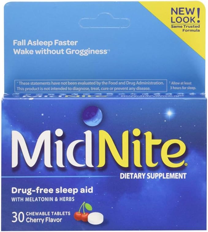 MidNite Sleep Aid for Occasional Sleeplessness, 30 Chewable 2)