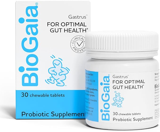 BioGaia Gastrus Gut Health Probiotic | Eases Abdominal Discomfort, Gas & Bloating | Promotes Regularity & a Healthy Gut | Contributes to a Balanced Microbiome | Backed by 30 Years of Research