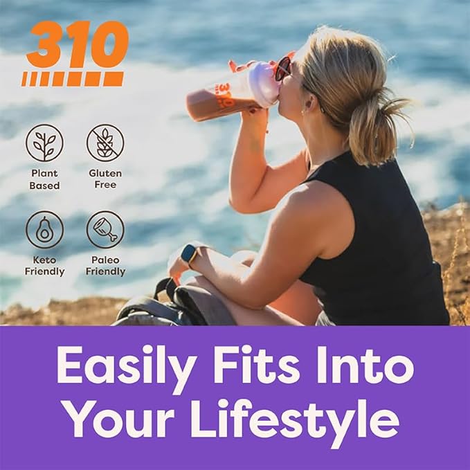 310 Nutrition Meal Replacement Shake - Fiber-Rich Superfood Blend - Low Carb, Keto & Paleo Friendly, Gluten-Free, 26 Essential Vitamins & Minerals, Natural Sweeteners - Mocha, 14 Servings