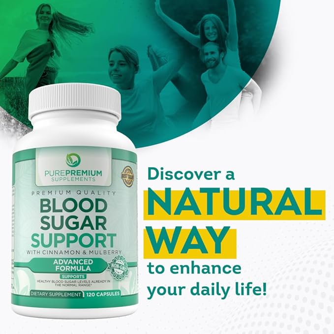 PurePremium Blood Sugar Support Supplement 120 Count