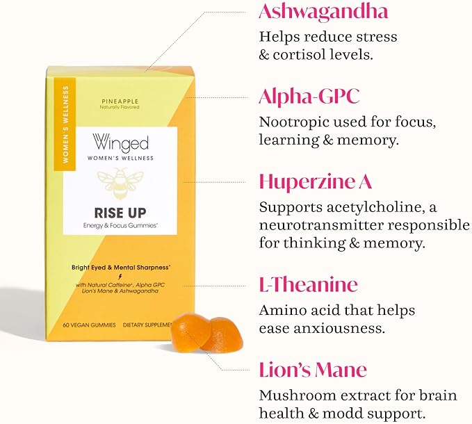 Winged Rise Up Gummies B12 for (30 Servings)