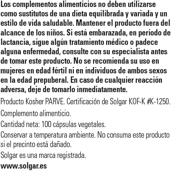 Solgar Saw Palmetto Berries, 100 Vegetable Capsules - Men’s Health - Full Potency - Non-GMO, Vegan, Gluten Free, Dairy Free, Kosher - 100 Servings
