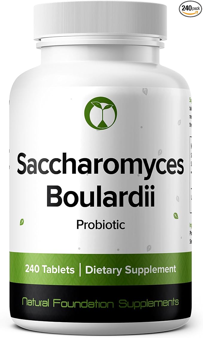 Saccharomyces Boulardii Probiotic Supplement 240 Tablets 3 Billion CFU Probiotics for Men & Women Supports Intestinal Digestive & Gut Health Made in The USA (240, Saccharomyces Boulardii)