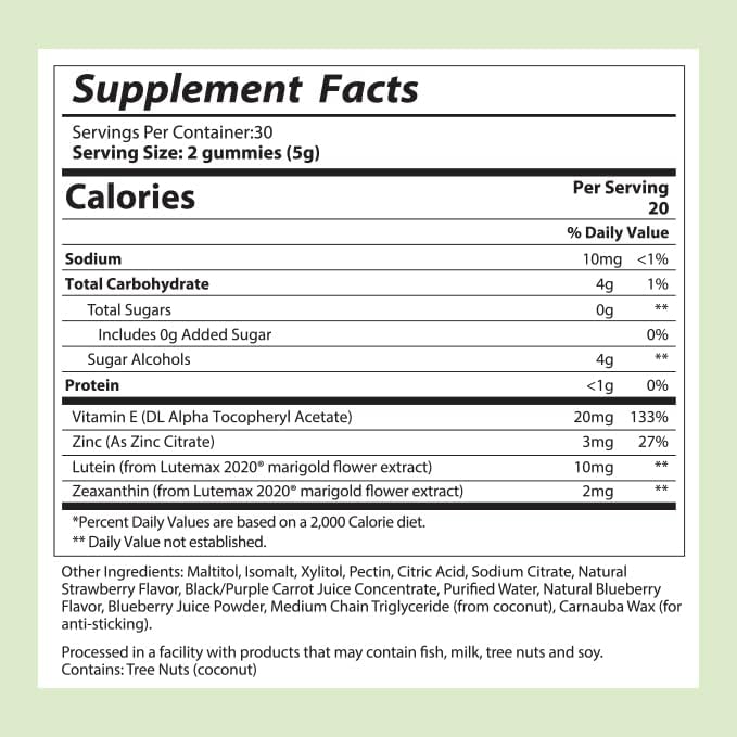 Eye Health Gummies 2020 | 60 Count 30-Day Supply
