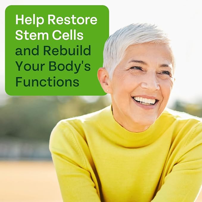 Stem Cell Restore - Stem Cell Supplement - Regenerative Healing - Healthy Aging - Brain and Cognitive Support - Cartilage, Heart & Kidney Repair - Organic Tibetan Sea Buckthorn (1 Bottle, 60 Count)