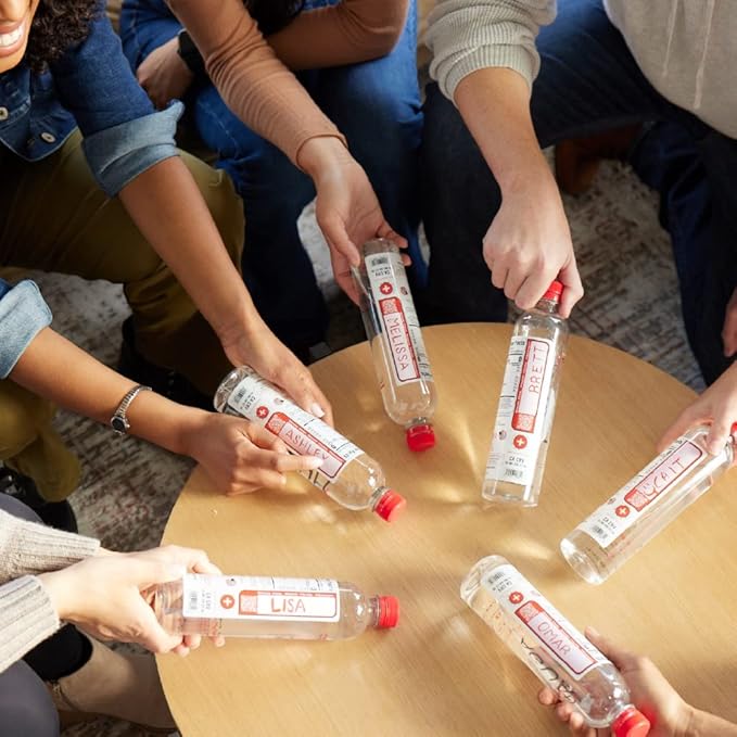 Agua Plus pH9+ Alkaline Water Bottles - 16.9 fl (500mL) oz Drinking Water Bottles - Enhanced with Pink Mineral Sea Salt for Electrolytes and Minerals - Recycled Plastic and USA Made Water Bottles - 4 Pack