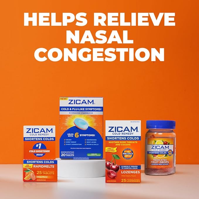 Zicam Cold Remedy Zinc Medicated Fruit 25 Count