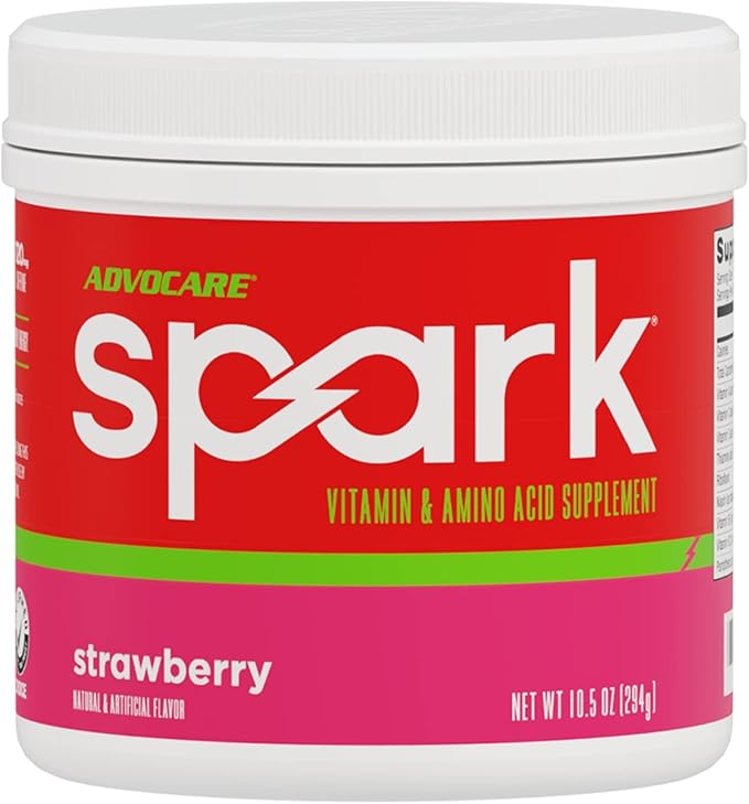 AdvoCare Spark Vitamin & Amino Acid Supplement - Focus & Energy Drink Powder Mix with Vitamin A, B-6, C & E - Also Includes L-Carnitine & L-Tyrosine - Strawberry - 10.5 oz
