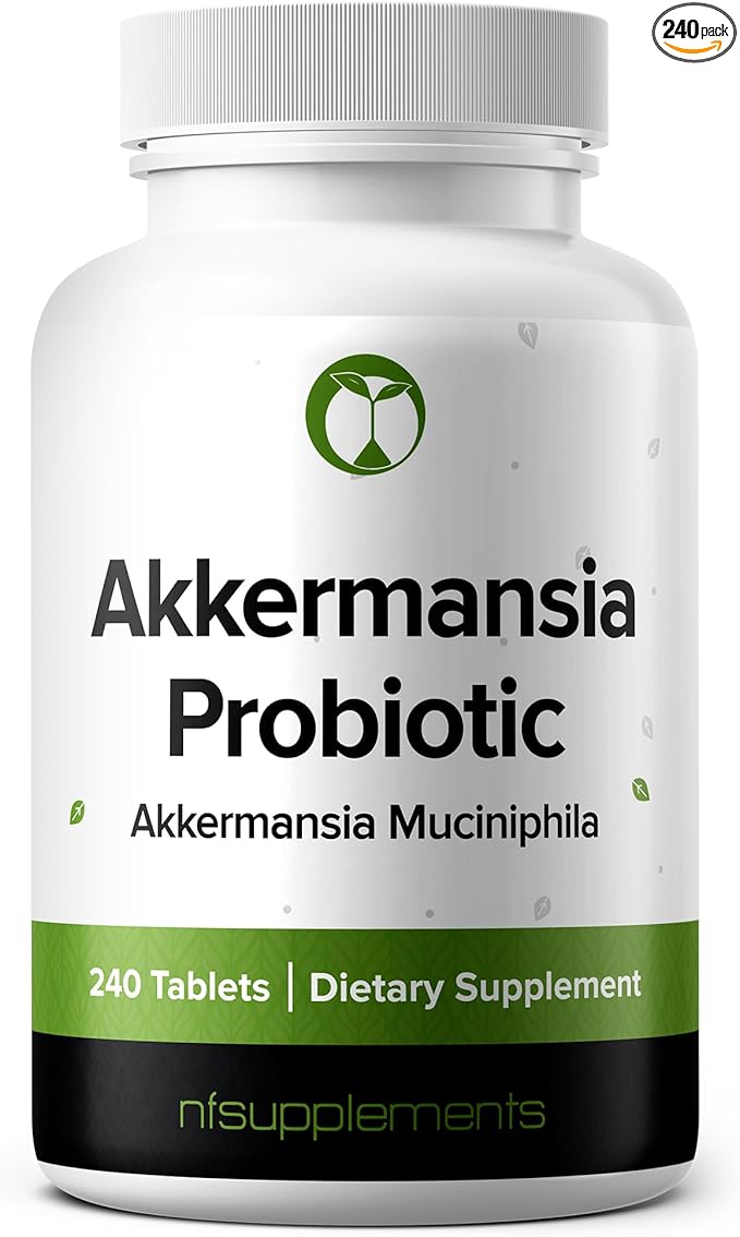 Akkermansia Muciniphila Probiotic Supplement 240 Tablets 100 Million AFU Probiotics for Men & Women Supports Intestinal Digestive & Gut Health Made in The USA (240, Akkermansia Muciniphila)