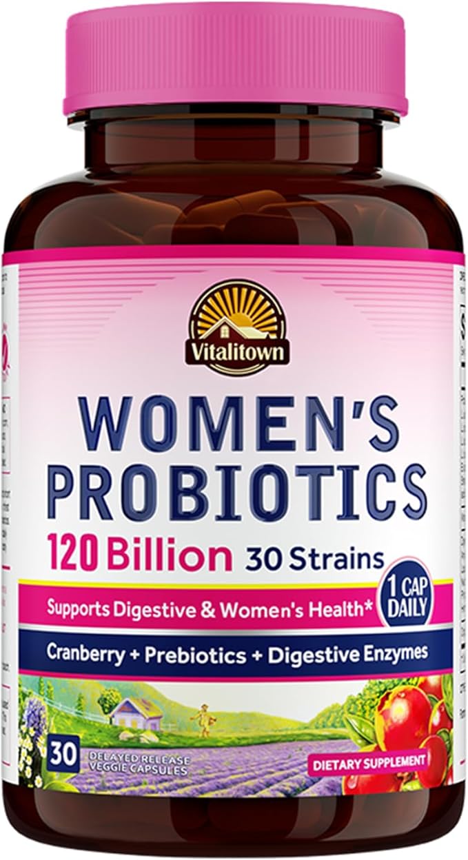 VITALITOWN Probiotics for Women 120 Billion 30 Strains, 30 Delayed