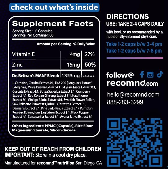 | Man+ Formula | Male Boost Supplement for Increased Energy, Prostate Health | Essential Vitamins Support
