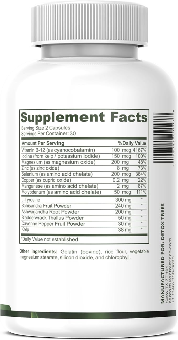 Advanced Thyroid Support – 60 Vegetable Capsules – Supports Healthy Thyroid Function, Energy, and Metabolism