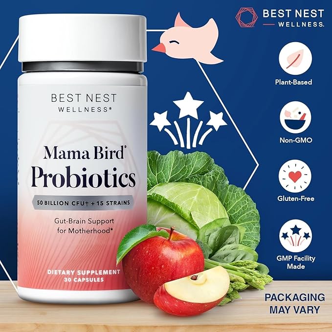 Best Nest Wellness Mama Bird Probiotics 50 Billion 30 Capsules