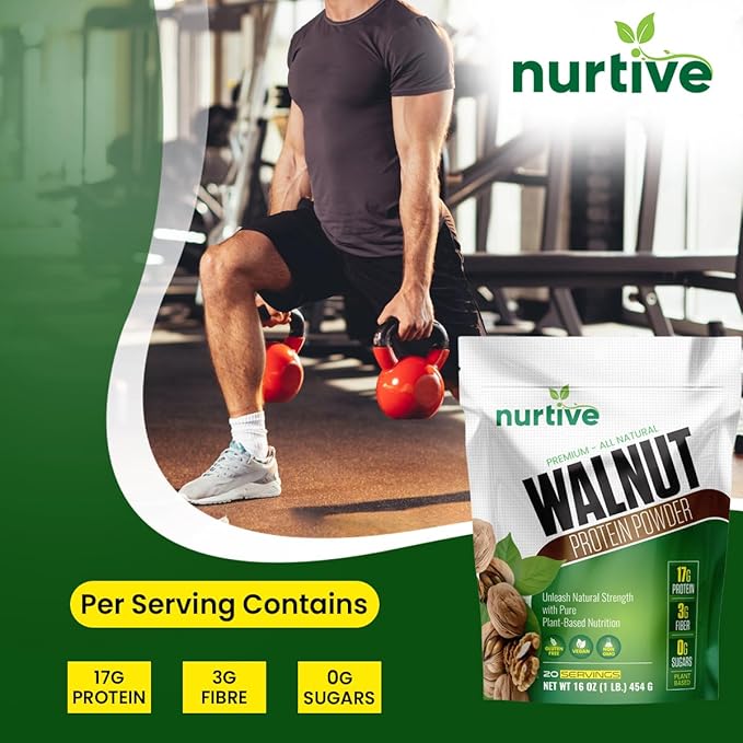Walnut Protein Powder Omega-3 & 20 Servings (16 oz 454 g)