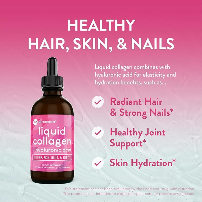 360 Nutrition Liquid Collagen + Hyaluronic 4 fl 60 Servings