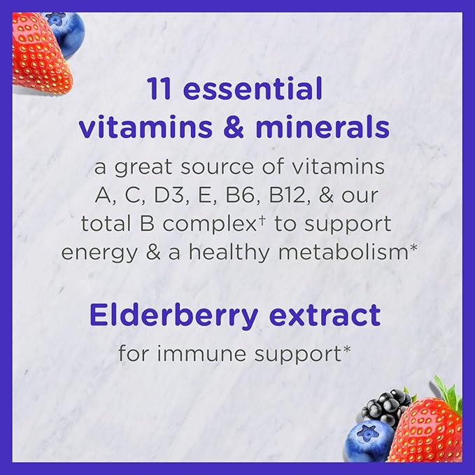 Zarbee's Complete Kids Multivitamin Gummies + D3, E, B6, B12, B12, Folic 70 Count