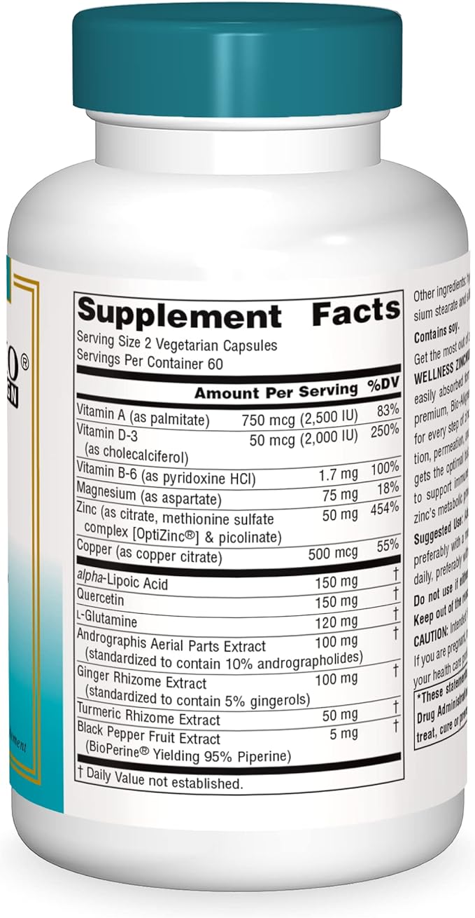 Source Naturals Wellness ZincMunity, Supports Zinc 50 mg 120 Vegetarian