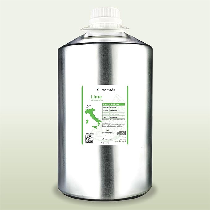 Lime Essential Oil - Direct from Citrusmade in Sicily- Pure Essential Oils for Diffusers and Aromatherapy in The Mediterranean - 100% Pure Therapeutic Grade (25LBS)
