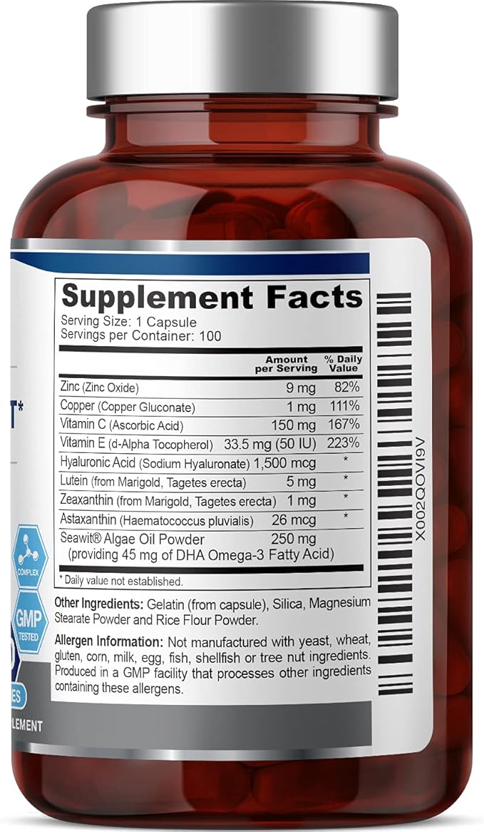 biophix Retinal Support Maximum Strength Complex 100 Capsules Omega-3 Astaxanthin