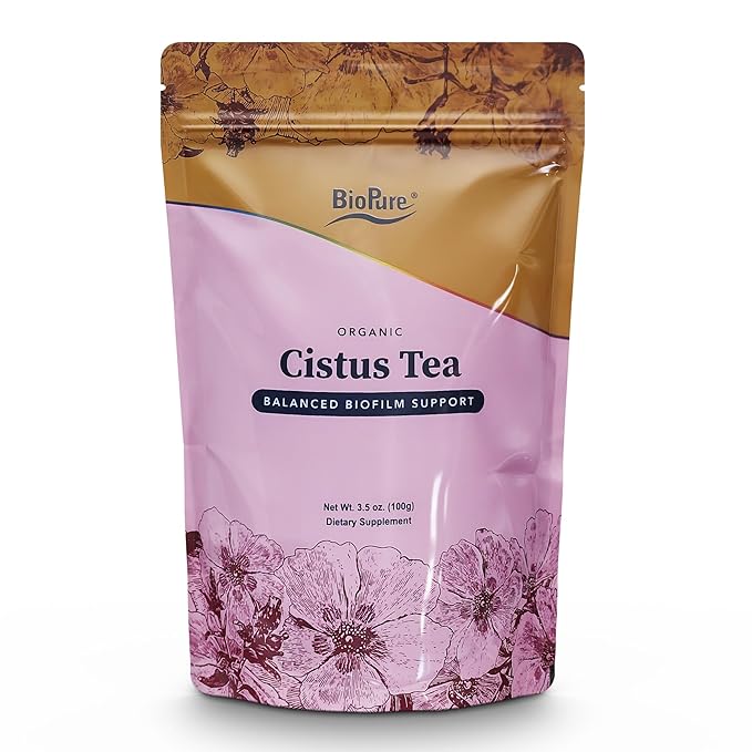 BioPure Cistus Loose Tea – Wildcrafted Cistus Incanus & Cistus Albidus Rich in Antioxidants, Polyphenols & Bioflavonoids great for Immune Function, the Gut, and Overall Wellness – 3.5oz
