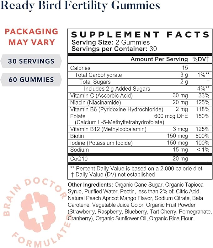 Best Nest Wellness Fertility Gummies Q10 - 60 Gummies