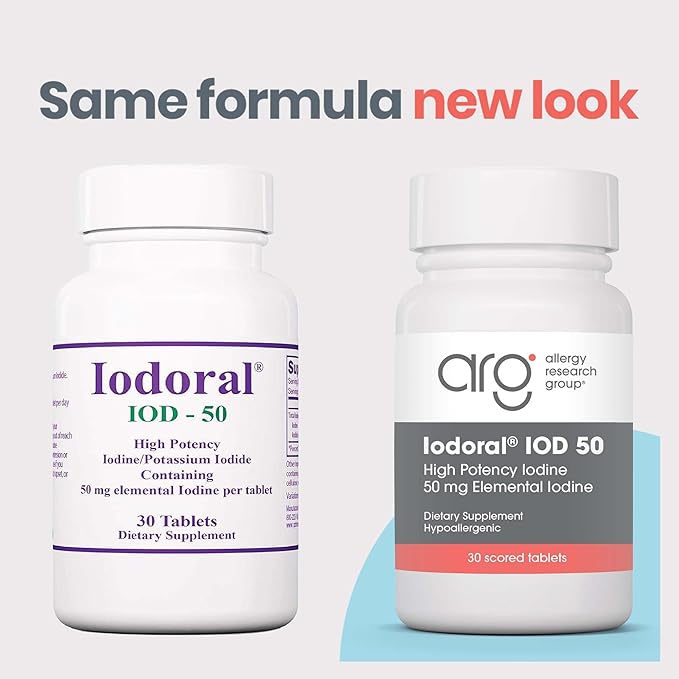 Optimox Iodoral 50 mg Supplement - Potassium Iodide Tablets, High Potency Iodine Tablets, Iodine Supplements for Thyroid Support, Daily Vitamins and Minerals, Lugol's Iodine Solution - 30 Count.