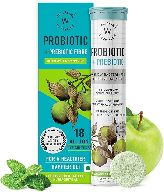 Wellbeing Nutrition Daily Probiotics + Prebiotics 18 Billion (21 Effervescent