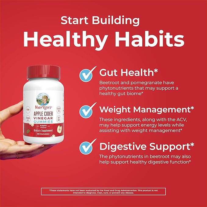 MaryRuth Organics Apple Cider Vinegar Gummies 60 Count
