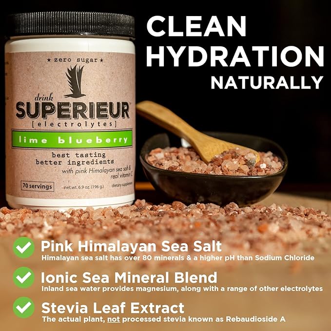 Superieur Electrolytes–Plant Based Electrolyte Supplement w/Sea (70 Servings)