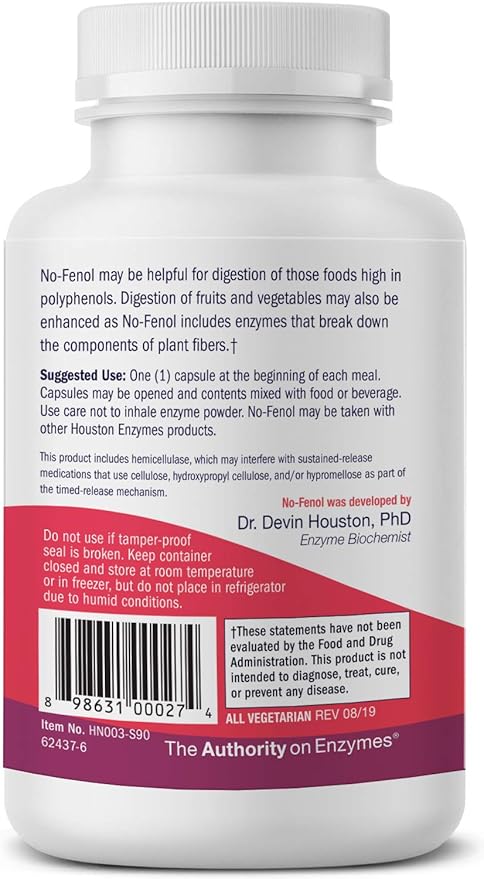 – No-Fenol Enzyme for Polyphenolic Foods 90 Capsules (90 Doses)
