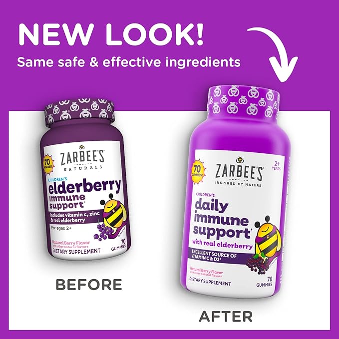 Zarbee's Children's Elderberry Immune Support Gummies 70 Count