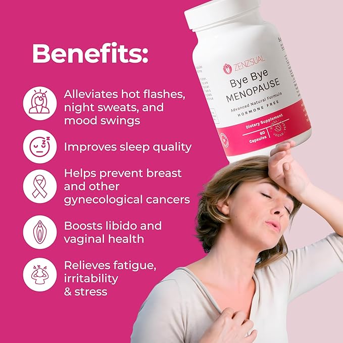 ZENZSUAL Bye Bye Menopause, 60 Capsules 100% Vegan,