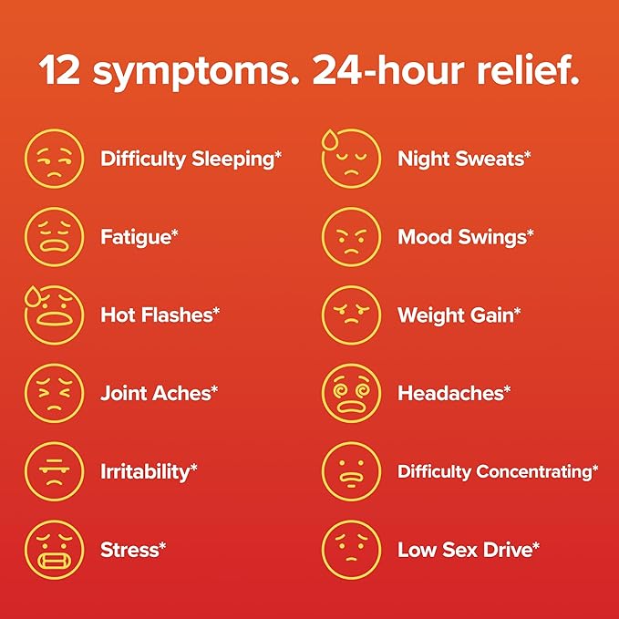 Amberen: Safe Multi-Symptom Menopause Relief. Clinically Shown to Relieve 12 Menopause Symptoms: Hot Flashes, Night Sweats, Mood Swings, Low Energy and More, 3 Month Supply