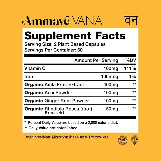 VANA Ayurvedic Wellness 60 Servings, 120 Capsules