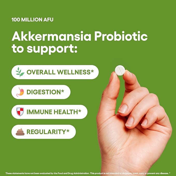 Akkermansia Muciniphila Probiotic Supplement 240 Tablets 100 Million AFU Probiotics for Men & Women Supports Intestinal Digestive & Gut Health Made in The USA (240, Akkermansia Muciniphila)