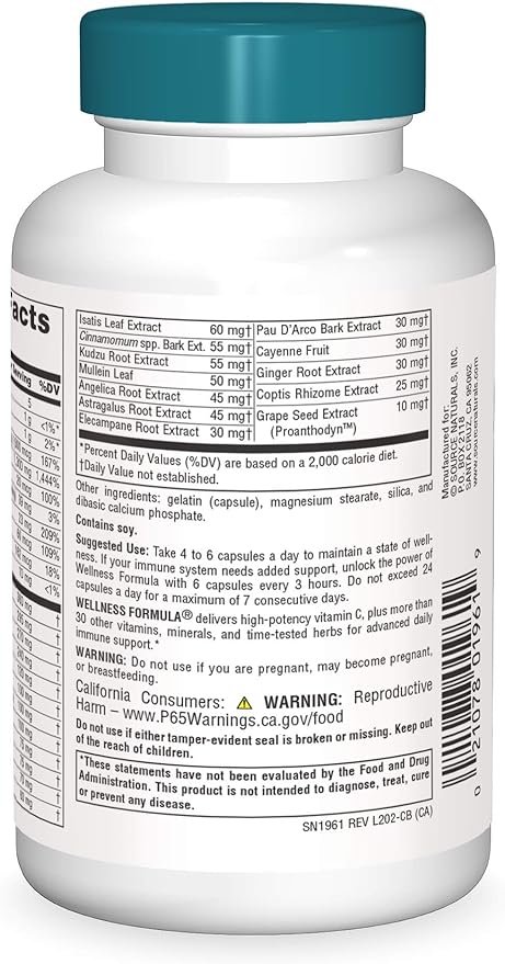 Source Naturals Wellness Formula, Advanced Immune 120 Capsules