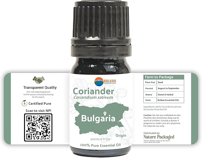 Coriander Essential Oil - Direct from Balkan Essential Oils - Pure Aromatherapy Diffuser Oils Scents | 100% Pure Therapeutic Grade (5ml)